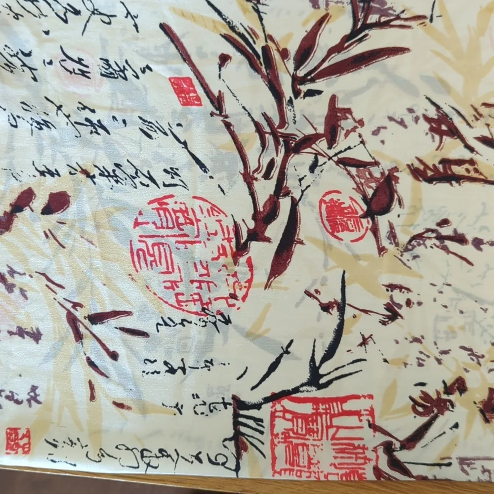 Oriental scarf with fringe NWOT